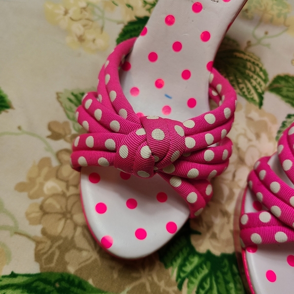 Vtg ๐ Betseyville ๐ platform polka dot pinup barbie princess party wedges!๐๐ - Picture 12 of 12